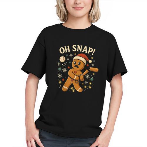 Oh Snap Gingerbreadman Christmas Baseball Graphic Youth - Sportilla