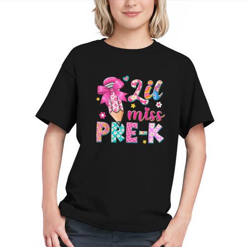 Pencil Bow Lil Miss Pre-K Pre-K Back To School Graphic Youth - Savourry