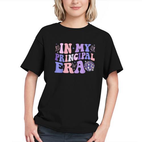 In My Principal Era Groovy School Principal Back To School Graphic Youth - Savourry