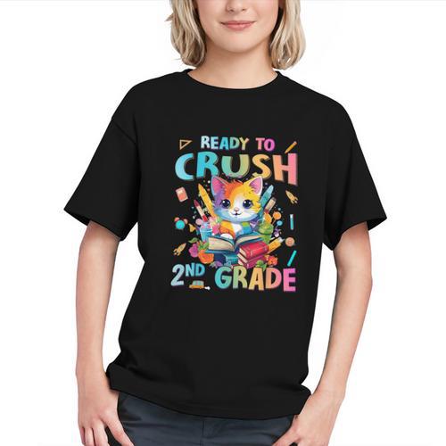 Purr-fectly Ready for 2nd Grade! Back to School Youth T-shirt - Savourry