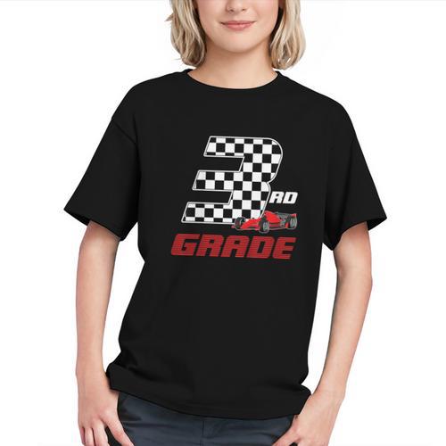 Racing into 3rd Grade! Back to School Car Youth T-shirt - Savourry