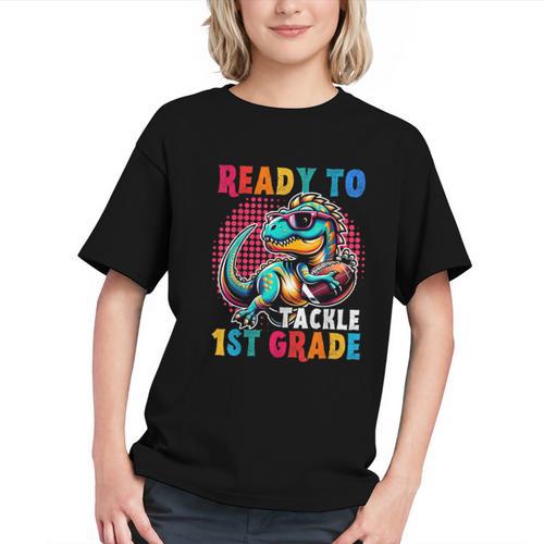 Roaring Into 1st Grade Football Dino Back to School Youth T-Shirt - Savourry