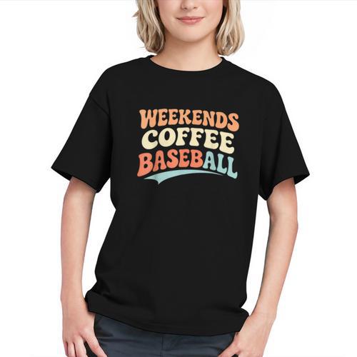 Weekends Coffee Baseball Retro Vibes Graphic Youth - Sportilla