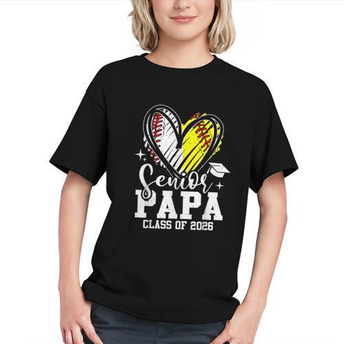 Senior Papa Class Of 2026 Baseball Softball Graduation Heart Graphic Youth - Sportilla