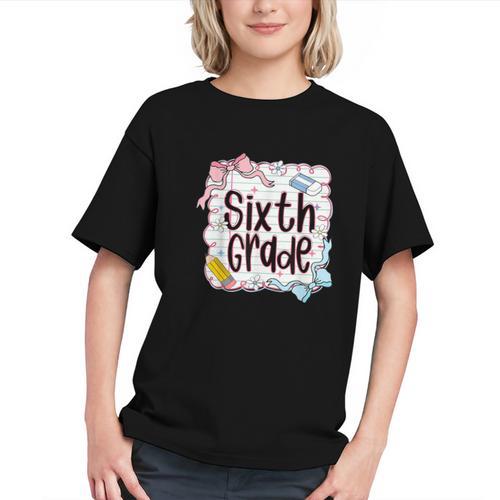 Sixth Grade Back To School For Girls Pink Notebook Graphic Youth - Savourry