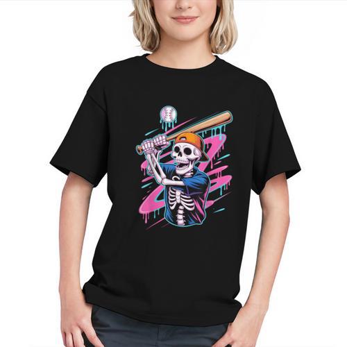 Skeleton Baseball Drip Boy Youth Dripping Baseball Halloween Graphic Youth - Sportilla