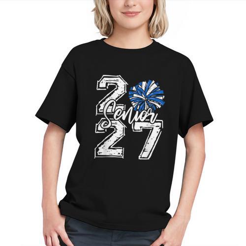 Spirited Cheer Blue Class of 2027 Back to School Youth T-Shirt - Savourry