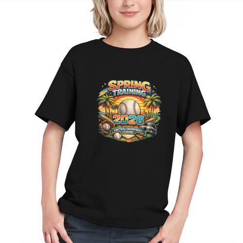 Spring Training 2026 Retro Baseball Palm Cactus Graphic Youth - Sportilla