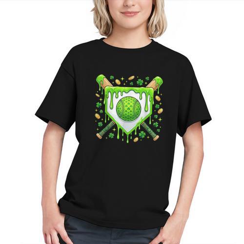St Patrick Day Baseball Drip Ice Cream Boys Men Graphic Youth - Sportilla