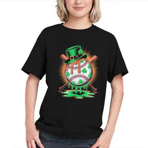 St Patrick Day Baseball Drip Ice Cream Kids Boys Men Graphic Youth - Sportilla