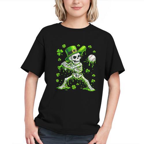 St Patricks Day Baseball Skeleton Irish Leprechaun Hat Boys Graphic Youth - Sportilla