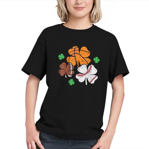 St Patricks Day Shamrock Basketball Baseball Men Boys Kids Graphic Youth - Sportilla