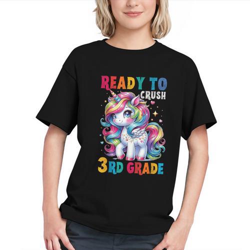 Student Unicorn Ready Back To School Crush 3rd Grade Girls Graphic Youth - Savourry