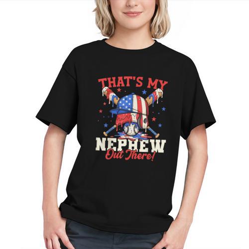 That's My Nephew Out There Baseball Cream Drip Crossed Bat Graphic Youth - Sportilla