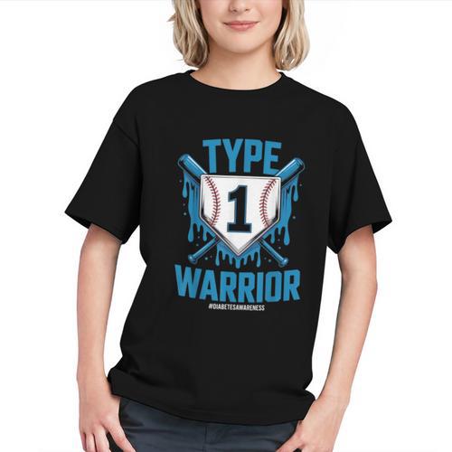 Type 1 Warrior Diabetes Awareness Baseball Enthusiasts Graphic Youth - Sportilla