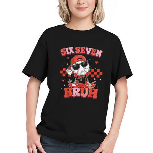 Valentines Day Baseball Six Seven 67 Meme Heart Baseball Dab Graphic Youth - Sportilla