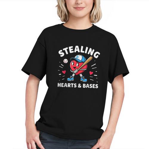 Valentines Day Baseball Stealing Hearts Bases Boys Kids Men Graphic Youth - Sportilla