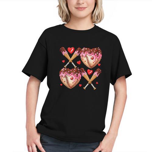 Valentines Day Drip Heart Baseball XOXO Boys Kids Men Sport Graphic Youth - Sportilla