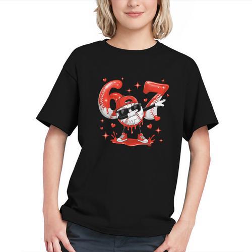 Valentines Day Six Seven Baseball 6 7 Meme Dab Heart Boys Graphic Youth - Sportilla