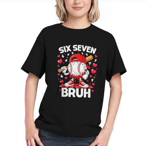 Valentines Day Six Seven Bruh 6 7 Meme Baseball Drip Boys Graphic Youth - Sportilla