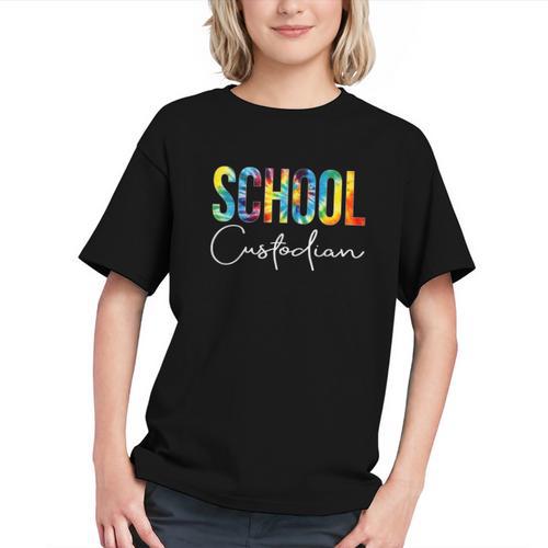 Vibrant Tie Dye Custodian Back to School Youth T-Shirt - Savourry