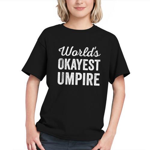 Worlds Okayest Umpire Sarcastic Baseball Game Official Graphic Youth - Sportilla