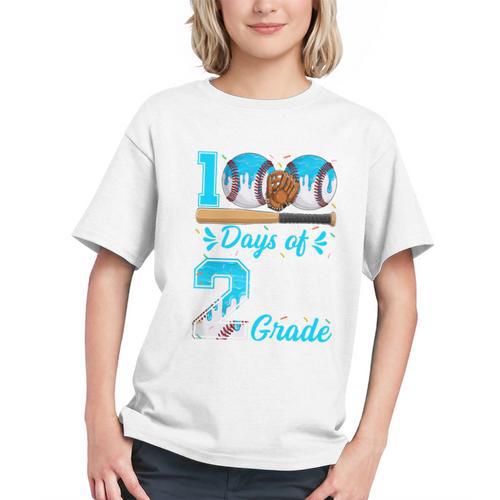 100 Days Of 2nd Grade Baseball 100th Day Of School Boys Kids Graphic Youth - Sportilla