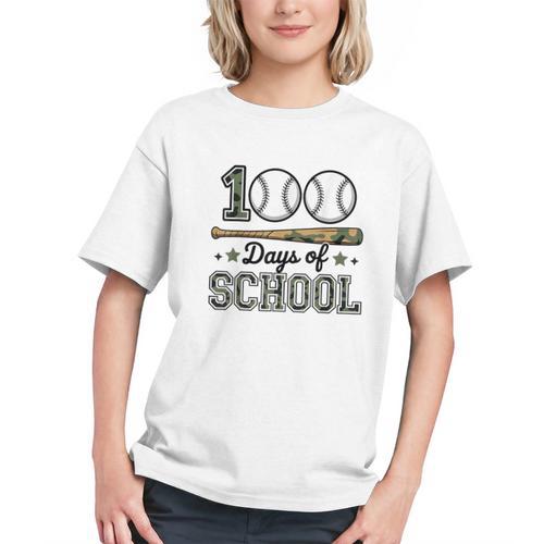 100 Days Of School Baseball Camo Boys School Teacher Graphic Youth - Sportilla