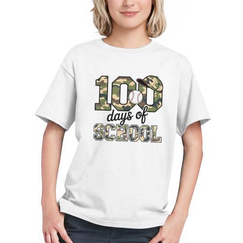 100 Days Of School Camo Baseball Camouflage For Kids Graphic Youth - Sportilla
