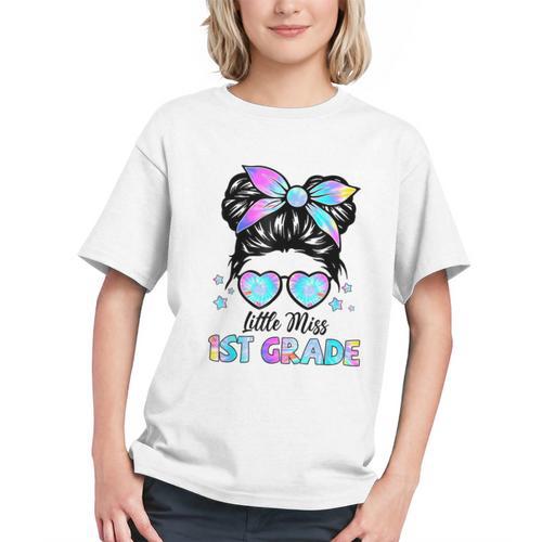 1st Grade Vibes Messy Bun Back to School Youth T-shirt - Savourry