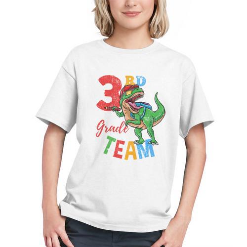 3rd Grade Team T-Rex Dinosaur Back To School Boys Vintage Comfort Colors Crop Top Graphic Youth - Savourry