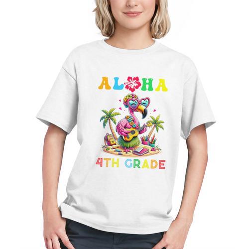 Aloha 4th Grade! Flamingo Back to School Youth T-shirt - Savourry
