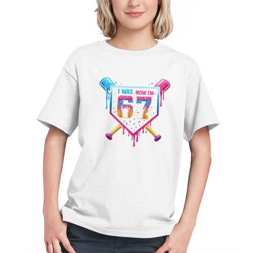 Baseball Drip I Was 6 Now I'm 7 67 Meme 7th Birthday Graphic Youth - Sportilla