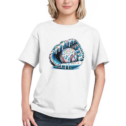 Baseball Drip Ice Cream Sprinkles Baseball Glove Premium Tri-Blend Graphic Youth - Sportilla