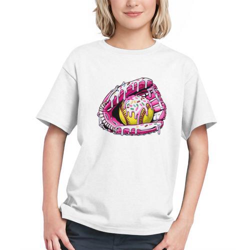 Baseball Glove Drip Shirt Ice Cream Dripping Girls Pocket Premium Graphic Youth - Sportilla