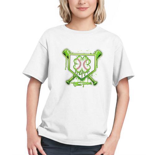 Baseball Icecream St Patrick's Day Lucky Charm Shamrock Drip Graphic Youth - Sportilla