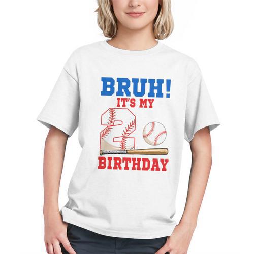 Bruh It's My 2nd Birthday Boy Baseball Themed Party Graphic Youth - Sportilla