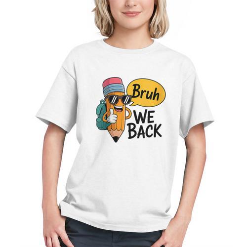 Cool Cartoon Pencil Saying Bruh Back To School Graphic Youth - Savourry