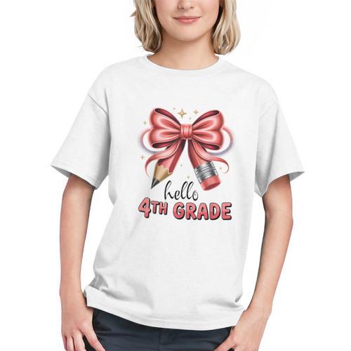 Coquette 4th Grade First Day Of Back To School Girls Outfits Graphic Youth - Savourry