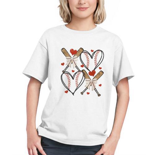 Coquette Bow XOXO Baseball Lover Heart Valentine Game Day Graphic Youth - Sportilla
