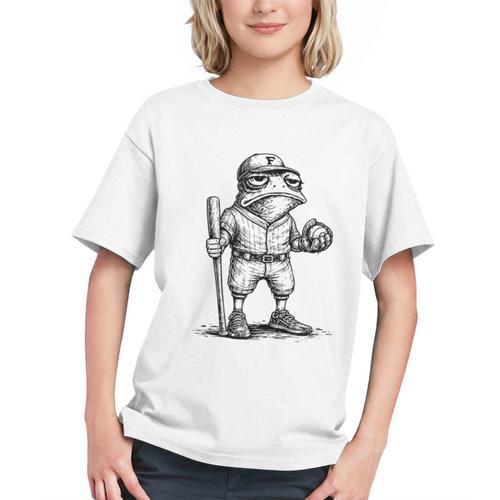 Frog Basketbal Men Women Grumpy Frog Playing Baseball Graphic Youth - Sportilla
