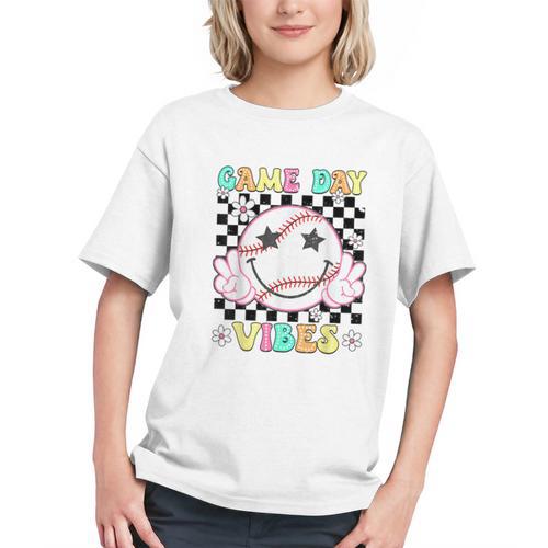 Game Day Vibes Softball Baseball Groovy Game Day Girls Women Graphic Youth - Sportilla