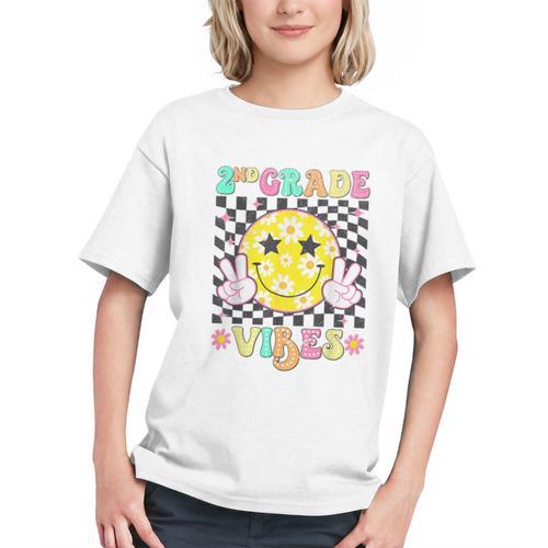 Groovy 2nd Grade Vibes Smiley Face Back to School Youth T-shirt - Savourry