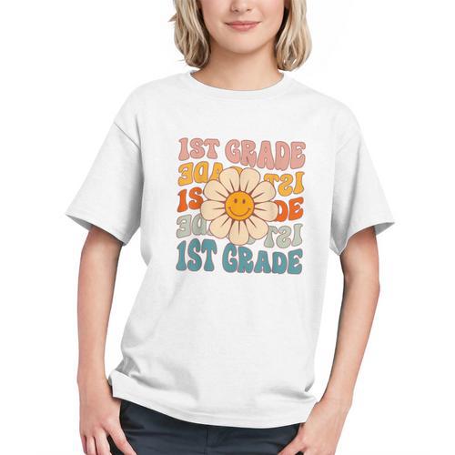Groovy Daisy Vibes for 1st Grade Back to School Youth T-Shirt - Savourry
