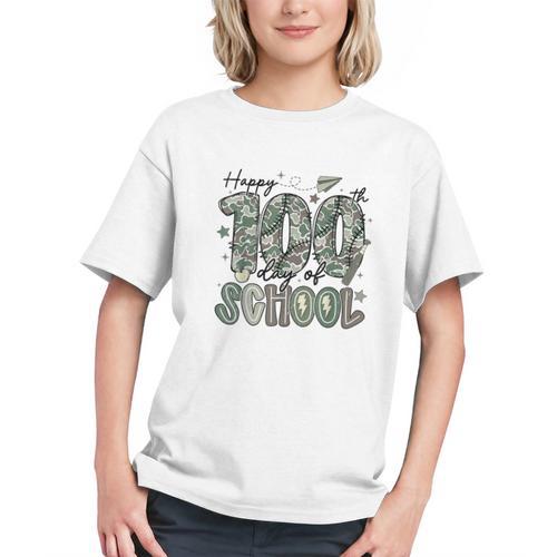 Happy 100th Day Of School Baseball Camo Boys Kids Toddler Graphic Youth - Sportilla