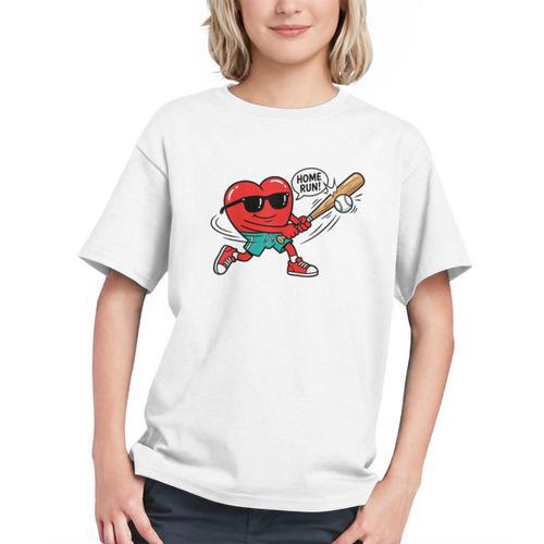 Heart Valentines Day Baseball Men Boys Kids Teens Graphic Youth - Sportilla