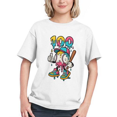 Ice Cream Drip Baseball Party 100 Days Of School Teacher Graphic Youth - Sportilla