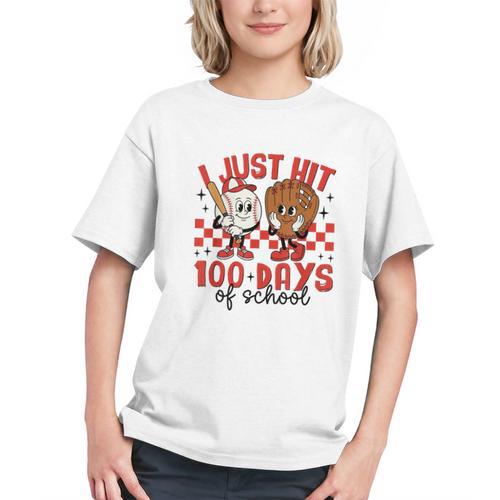 I Just Hit 100 Days Of School Baseball 100th Day Teacher Kid Graphic Youth - Sportilla