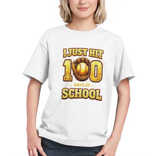 I Just Hit 100 Days Of School Baseball Boys Kids 100th Day Graphic Youth - Sportilla