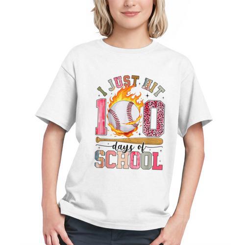 I Just Hit 100 Days Of School Baseball Lovers Fans Boys Kids Graphic Youth - Sportilla